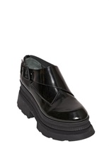 Thumbnail for your product : Kenzo 80mm Brushed Leather Monk Strap Shoes