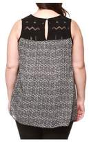 Thumbnail for your product : Dex Plus Babydoll Lace Yoke Printed Top
