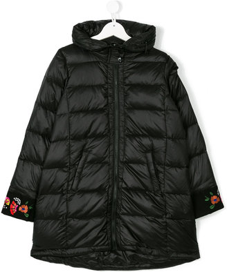 Simonetta floral embroidery padded coat