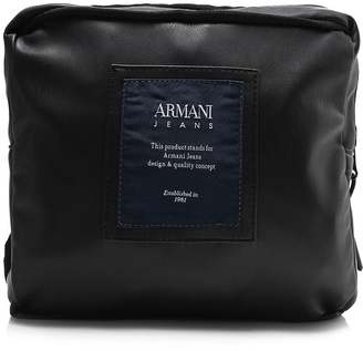 Armani Jeans Faux Leather Logo Backpack
