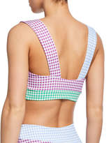 Thumbnail for your product : Marysia Swim Sagaponack Check Twist-Front Bikini Top