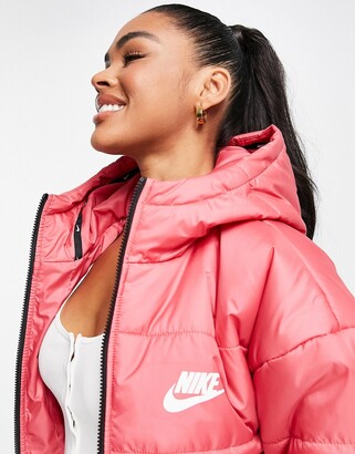 Nike classic padded jacket with hood in archaeo pink - ShopStyle