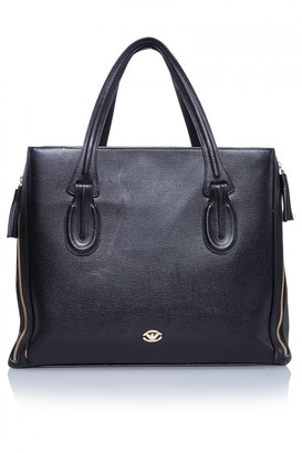 Emporio Armani Leather Zip & Tassel Tote Bag