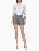 Thumbnail for your product : Calvin Klein Linen Blend Tie Waist 4" Shorts