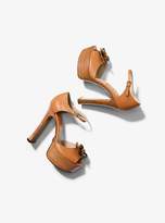 Thumbnail for your product : Michael Kors Collection Pembrey Floral Leather Platform Sandal