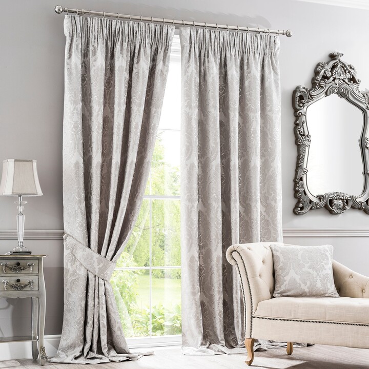 Dunelm Versailles Silver Pencil Pleat Curtains Silver ShopStyle