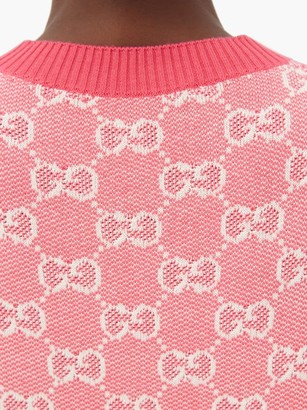 Gucci GG-jacquard Wool-blend Mini Dress - Pink White