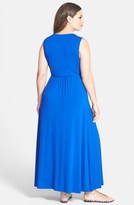 Thumbnail for your product : Calvin Klein Pleated V-Neck Jersey Maxi Dress (Plus Size)