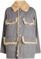 Marc Jacobs Oversized Cotton Jacket with Faux Fur Lining