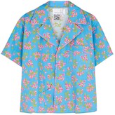 Floral-print cotton pyjama shirt 