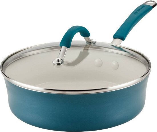 Rachael Ray RachaelRay3qtCucinaCeramicNonstickSautePanwithLidMarineBlue