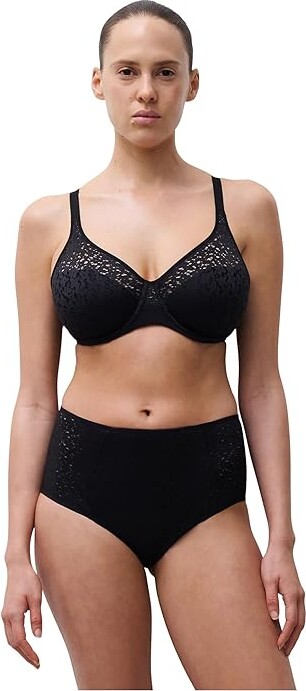 Chantelle Norah Full Coverage Unlined Molded Bra Women's Bra Black : 30E, Polyester/Nylon/Microfiber