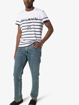 Thumbnail for your product : Balmain striped logo print cotton T-shirt
