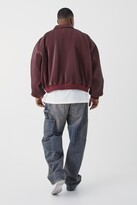 Thumbnail for your product : boohoo Plus Boxy Pleated Faux Leather Harrington