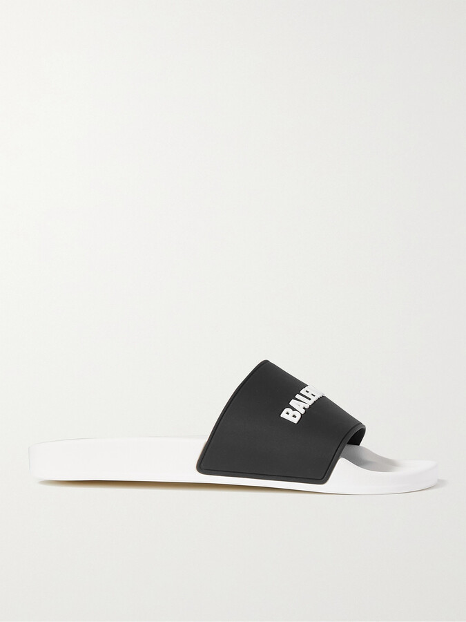 Balenciaga Logo-Detailed Rubber Slides - Men - White - 39 - ShopStyle Shoes