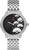 Thumbnail for your product : Michele 16mm Serein Diamond Fan Watch, Black