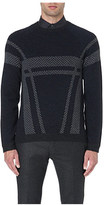 Thumbnail for your product : Armani Collezioni Chevron-print wool jumper - for Men