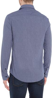 Armani Jeans Men's Regular fit dotted chambray long sleeve shirt