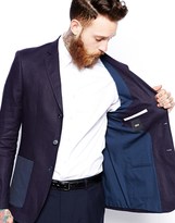 Thumbnail for your product : ASOS Slim Fit Blazer In Cut And Sew 100% Linen