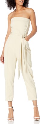 KENDALL + KYLIE Womens Strapless Jumpsuit with Waist Tie