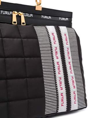 Furla quilted logo tote