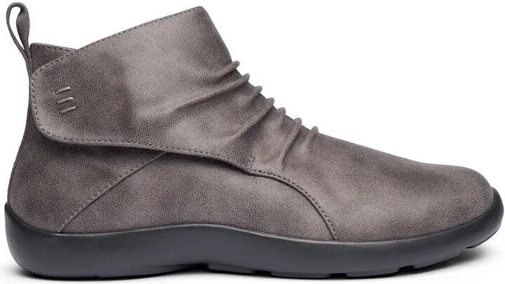 Women's Anodyne No. 91 Bootie 11 Gray Leather Round-Toe Ankle Casual Boot KHD348