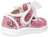 Thumbnail for your product : MonnaLisa Glittered Canvas Sneakers
