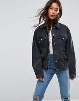 Thumbnail for your product : ASOS Design DESIGN denim girlfriend jacket in washed black
