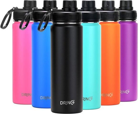 WOOJONG Drinco Stainless Steel Water Bottle Spout Lid Vacuum Insulated Double Wall Water Bottle Wide Mouth (40oz 32oz 22oz 18oz 14oz) Leak Proof Keep Cold...