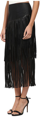 Kensie Soft Pleather Fringe Skirt KS9K6173