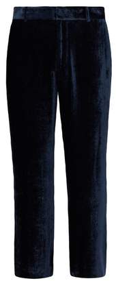 Sies Marjan Alex Silk Blend Corduroy Trousers - Mens - Dark Blue