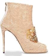 Thumbnail for your product : Dolce & Gabbana Embellished Lace Ankle Boots