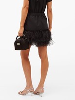 Thumbnail for your product : No.21 Side-bow Feather-trimmed Cotton Mini Skirt - Black