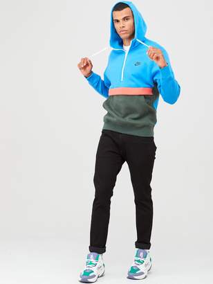 Nike Sportswear Club Fleece 1/2 Zip Hoodie - Blue/Green