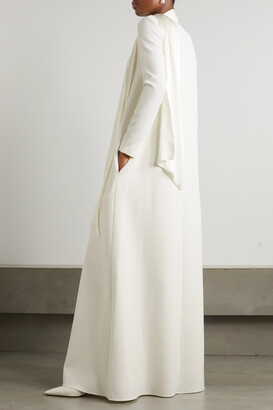 Safiyaa Aleah Crepe And Silk-blend Satin Gown - Ivory
