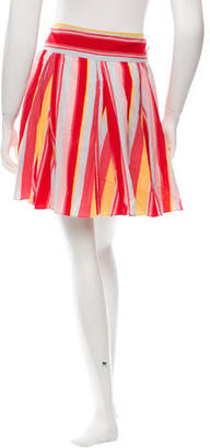Cacharel Striped Pleated Skirt
