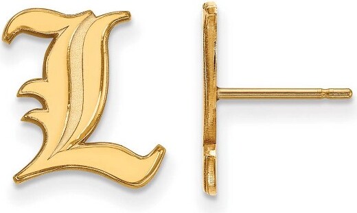 Black Bow Jewelry Co. BlackBowJewelry10kYellowGoldLouisvilleCardinalsNCAAPostEarrings