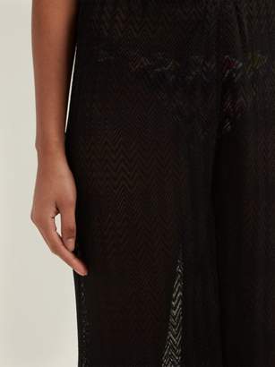 Missoni Mare - Zigzag Crochet-knit Wide-leg Trousers - Womens - Black