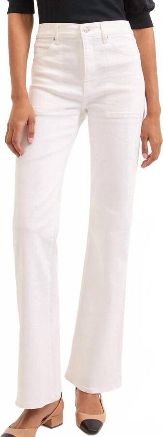 Veronica Beard Crosbie Wide Leg With Patch Pocket In White
