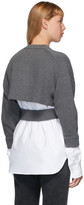 Thumbnail for your product : alexanderwang.t Grey Bi-Layer Oxford Shirting Cardigan