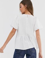 Thumbnail for your product : ASOS DESIGN linen smock top