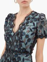 Thumbnail for your product : Luisa Beccaria Floral-embroidered Tulle Gown - Womens - Black Multi