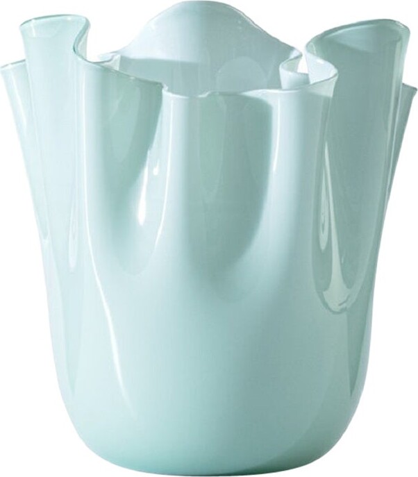 Fulvio Bianconi & Paolo Venini 21st Century Fazzoletto Large Glass Vase In Green Rio By Fulvio Bianconi E Paolo