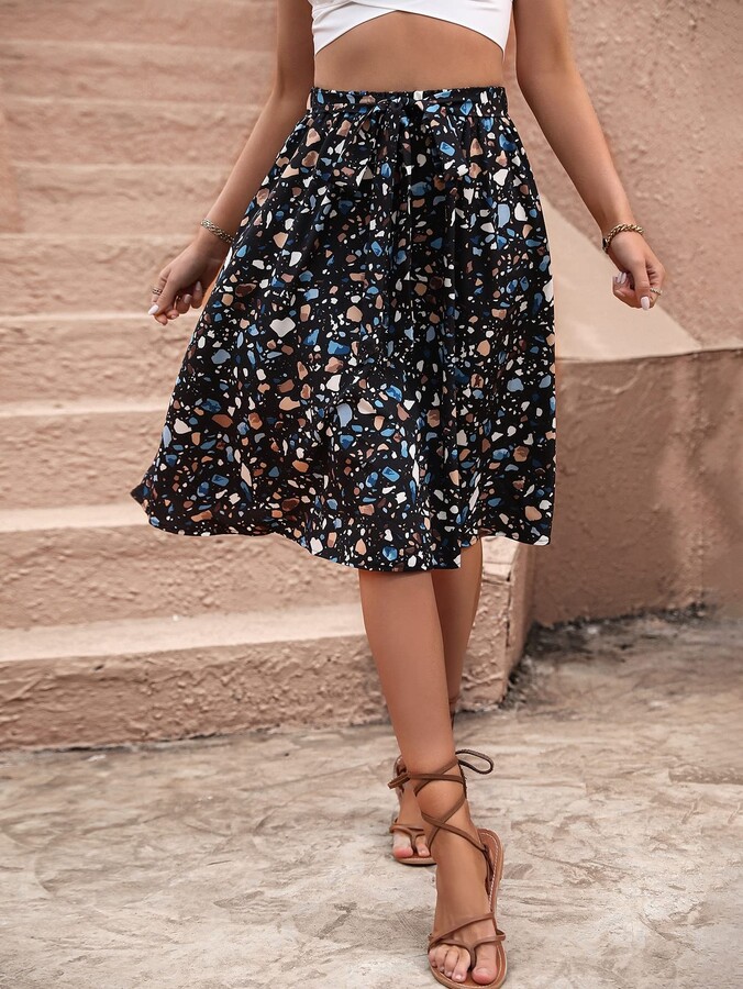 SIGNAM 2023 Summer Spring Women's Casual Skirts Print Skirt High Waist