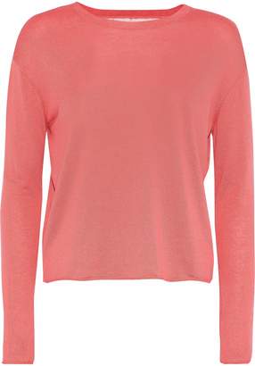 RED Valentino Point D'esprit-paneled Cashmere And Silk-blend Top