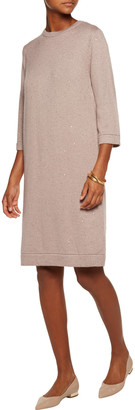 Brunello Cucinelli Sequin-embellished cashmere and silk-blend dress