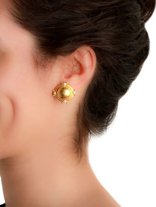 Elizabeth Locke 19K Yellow Gold & Diamond Stud Earrings