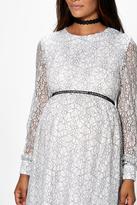 Thumbnail for your product : boohoo Maternity Evie Corded Ladder Detail Skater Dress