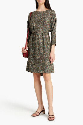 American Vintage Belted floral-print twill dress