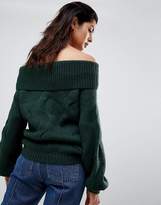 Thumbnail for your product : Vila Chunky Cable Knit Off Shoulder Sweater